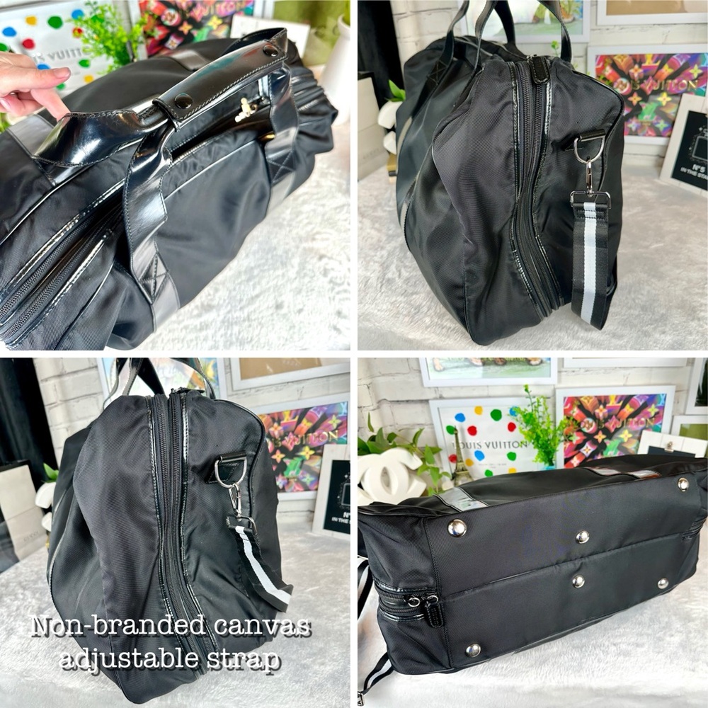 Gucci Black Travel Duffel Bag with Leather Trim - Picture 10 of 16